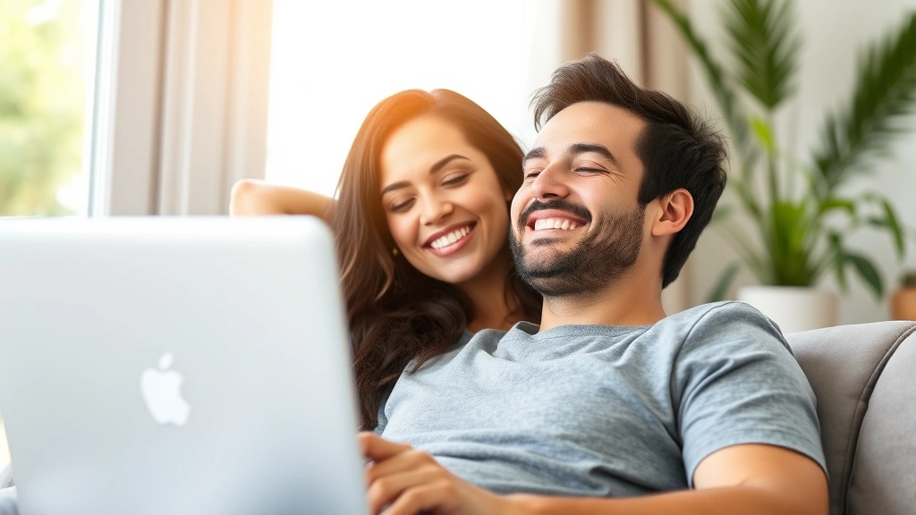 Smiling person relaxing at home with laptop closed, peaceful home environment, sunlight, relief and accomplishment in expression