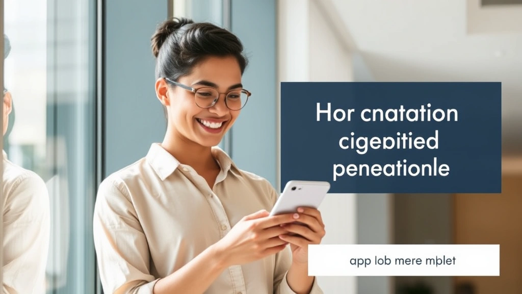 A young professional looking at their phone with a satisfied smile, standing in front of a window, representing financial progress and confidence, natural daylight, modern and relatable setting